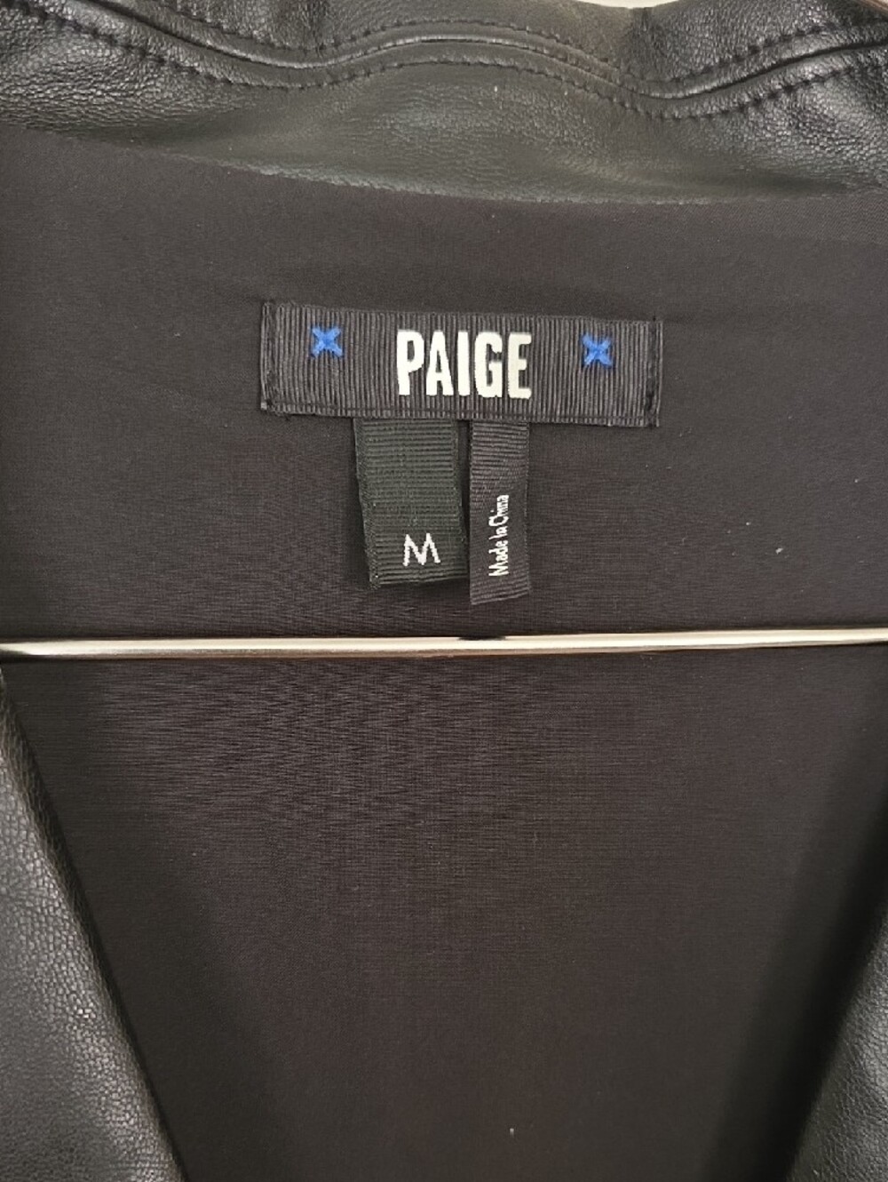Gorgeous PAIGE Sorenne Faux Leather SOFT Black Romper M - Picture 3 of 14